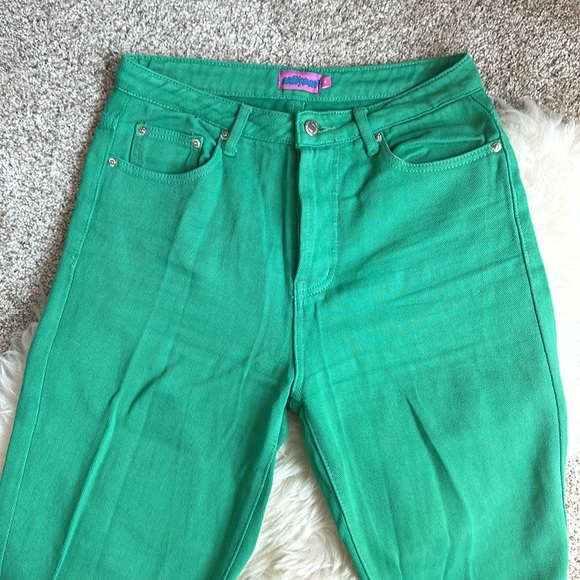 EDIKTED button-fly green jeans - Picture 2 of 5